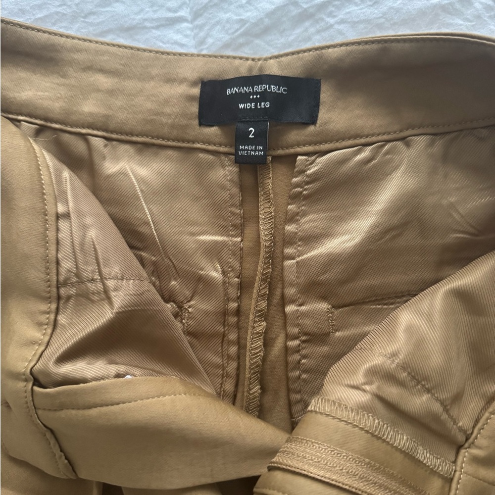 NWOT Banana Republic Tan Wide Leg Pants High-Waisted - Picture 6 of 7
